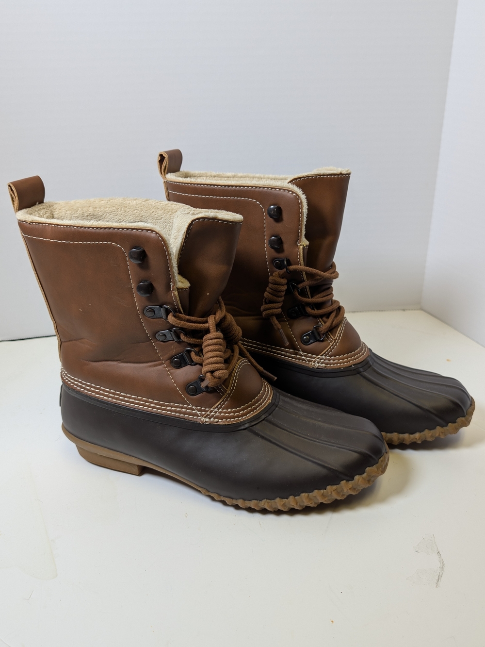 Esprit Two-Tone Brown Waterproof Lace-Up Winter Boots